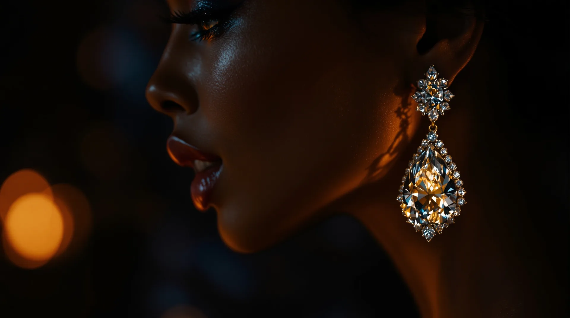 A Kiran natural diamond drop earring worn